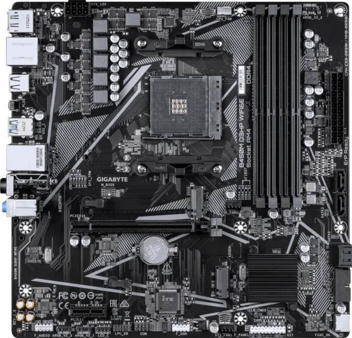 Gigabyte B450M D3HP WIFI6E - front.
