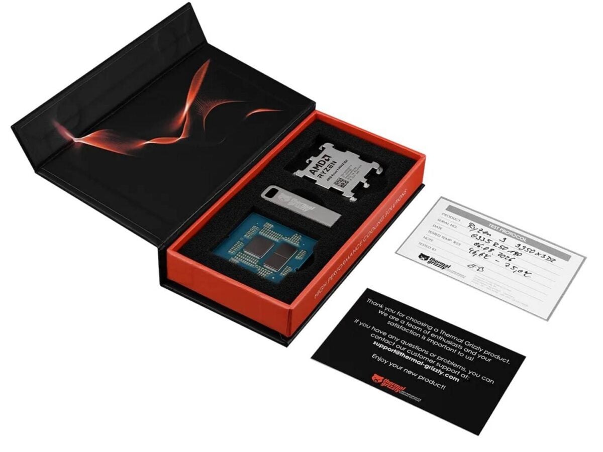 Thermal Grizzly delidded AMD Ryzen 9 9950X3D2 - package.
