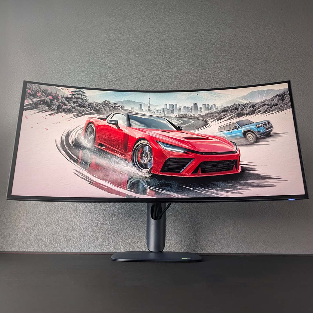 The AW3926QW displaying Forza Horizon 6 artwork.