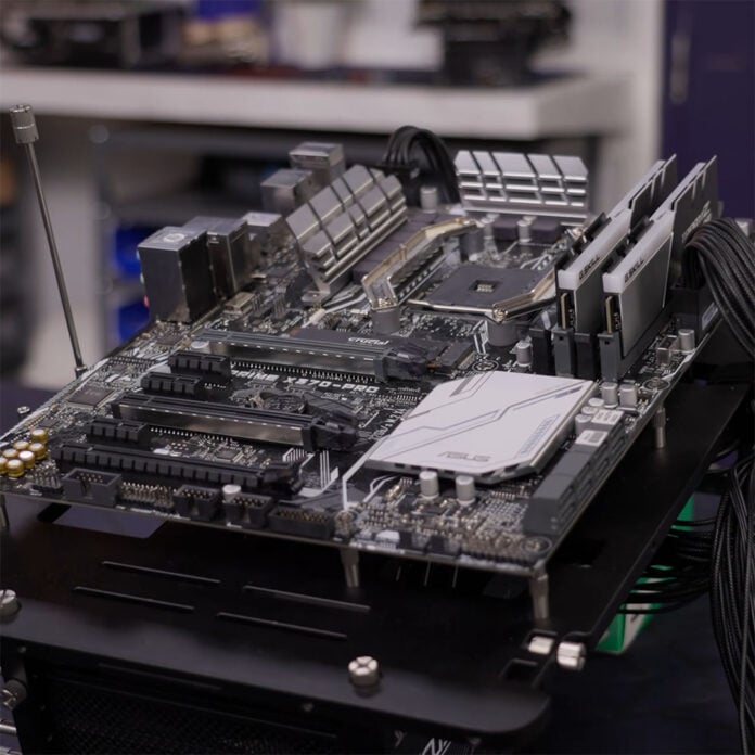 An X370 AM4 motherboard.
