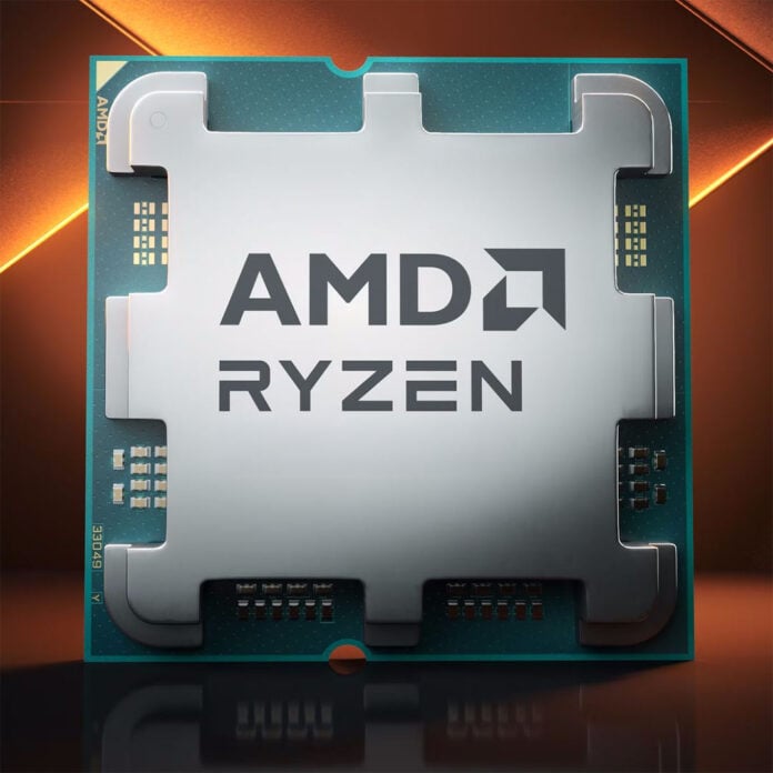 An AMD Ryzen processor 3D render.