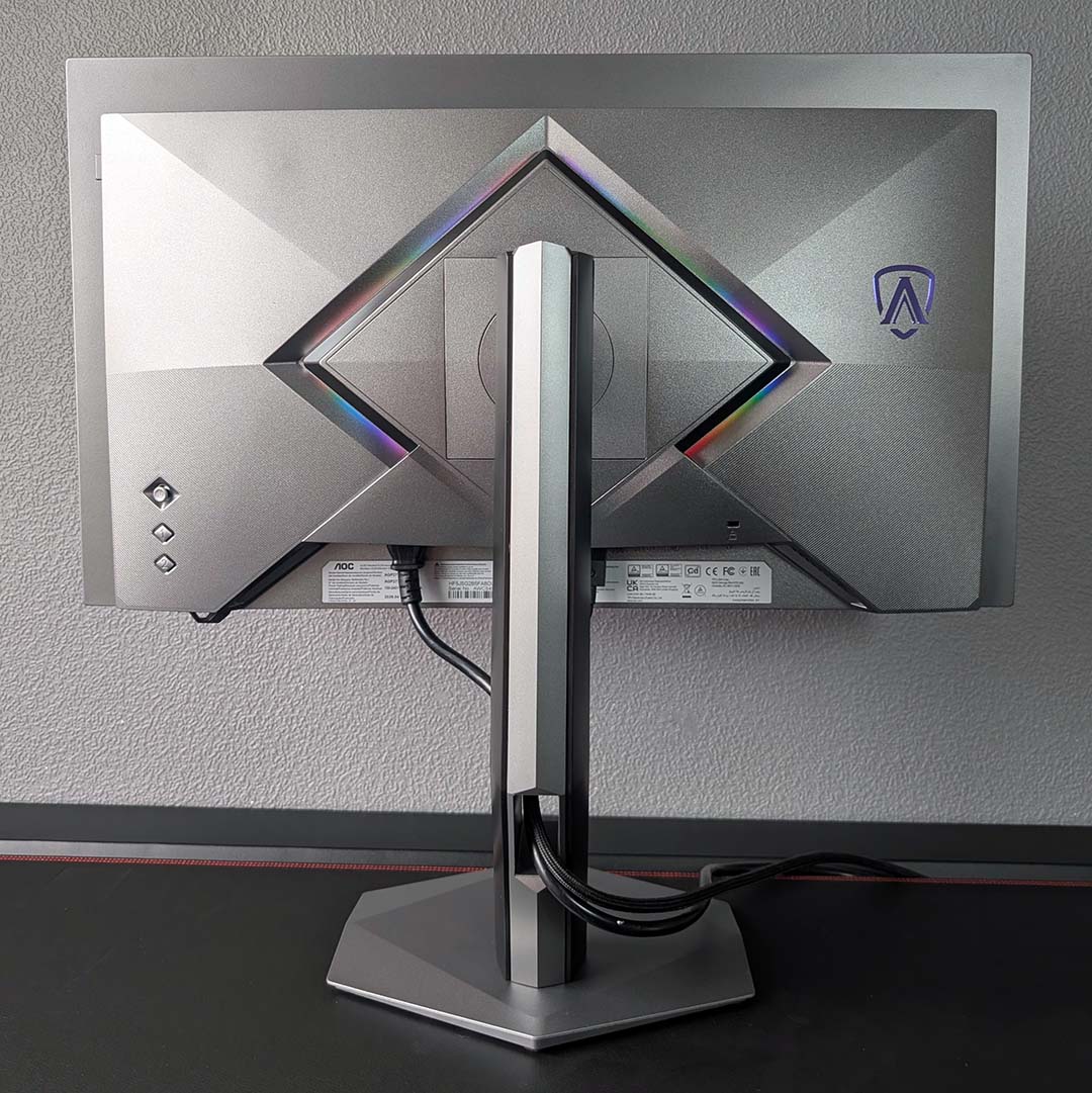 The backside of the AOC Agon Pro AGP277QKDC.