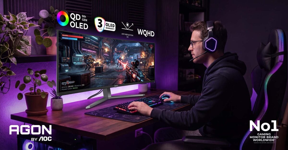 AOC unleashes massive 49in QD-OLED monitor at Gamescom, serving as two QHD screens in one
