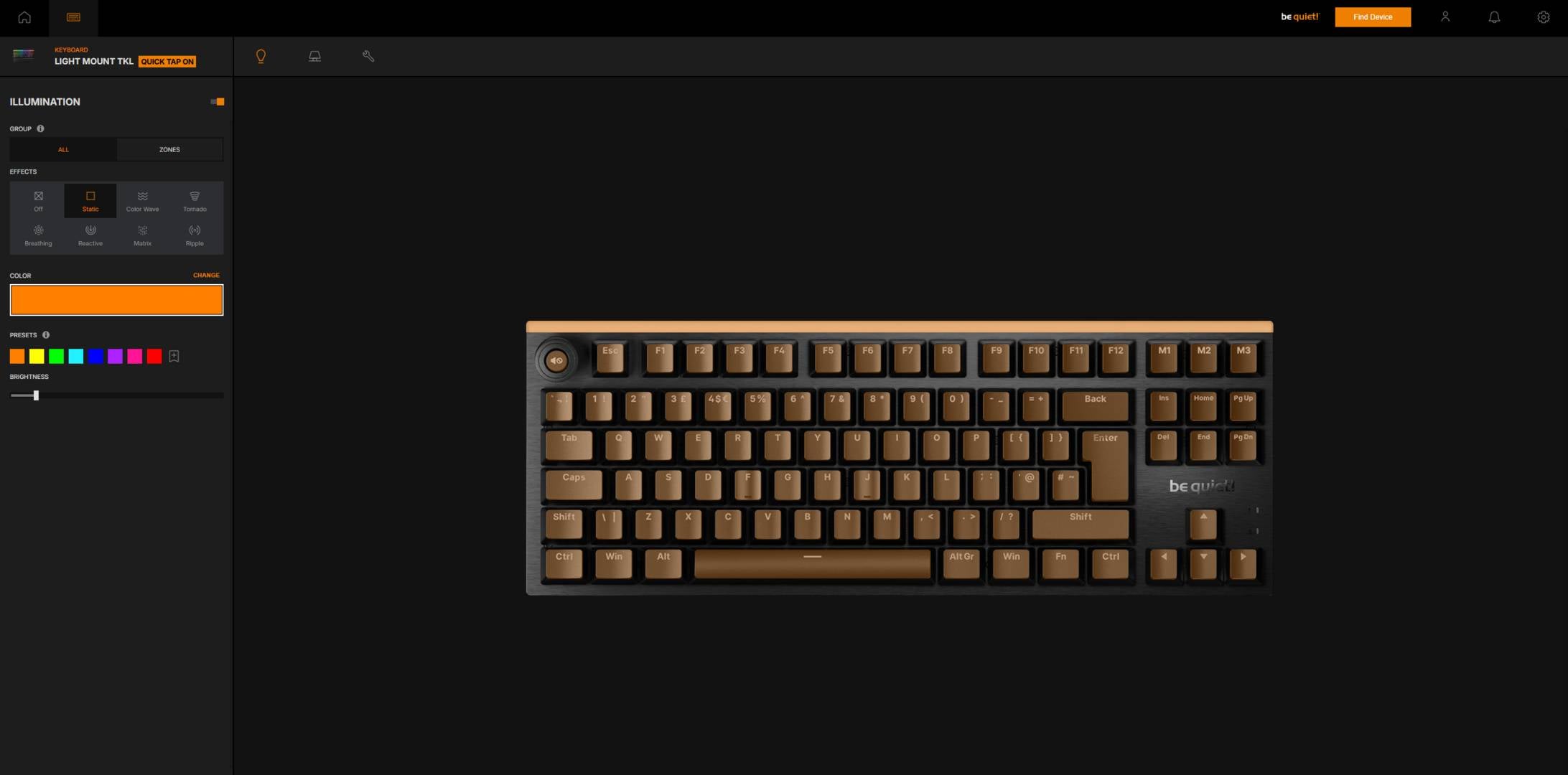 be quiet Light Mount TKL - RGB software.