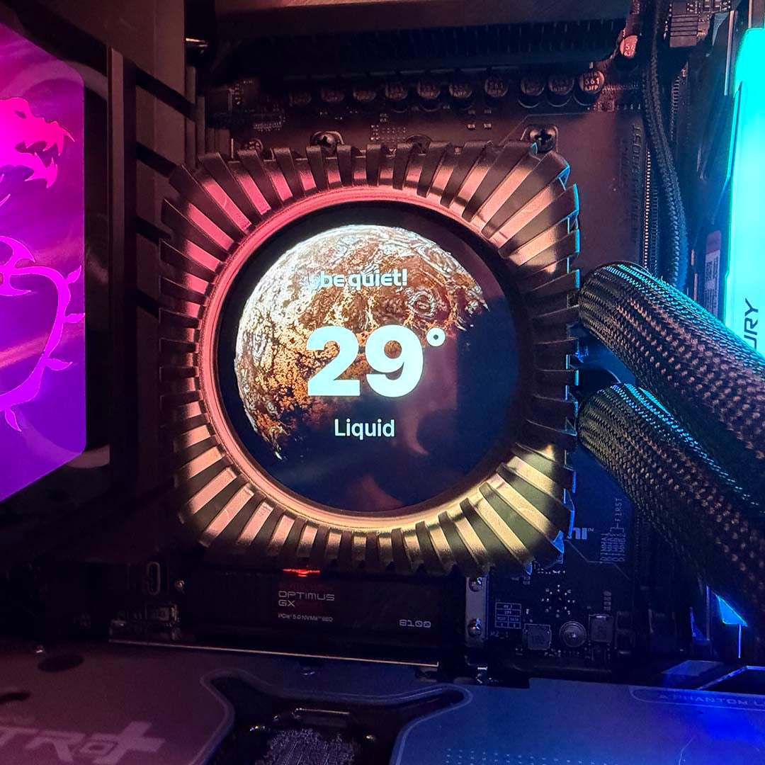 be quiet! Light Loop IO LCD showing moon video