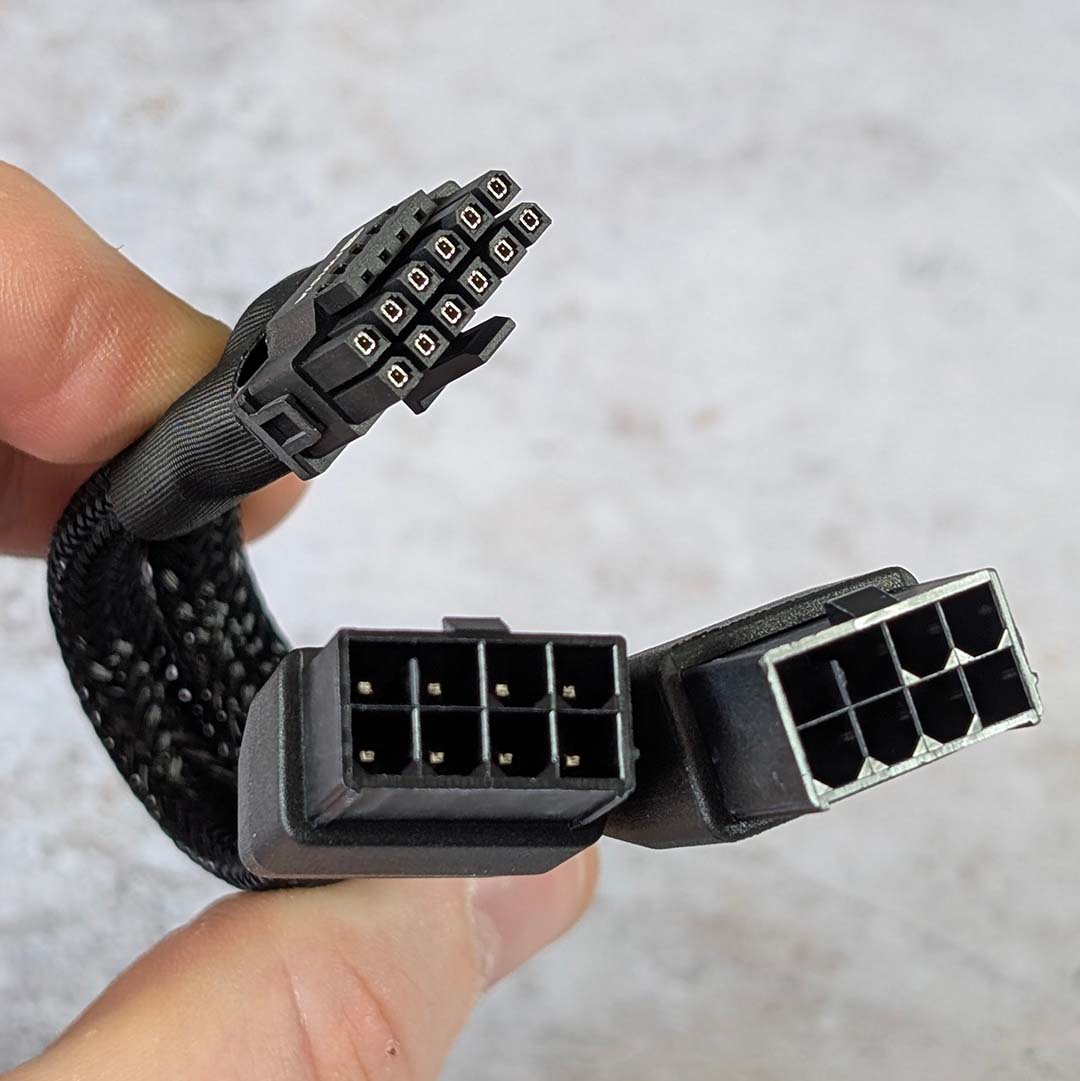 A 16-pin to two 8-pin cable GPU cable.