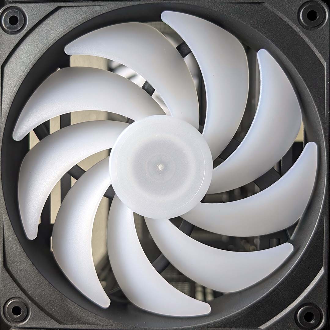 A close-up of an InWin Covalent fan.