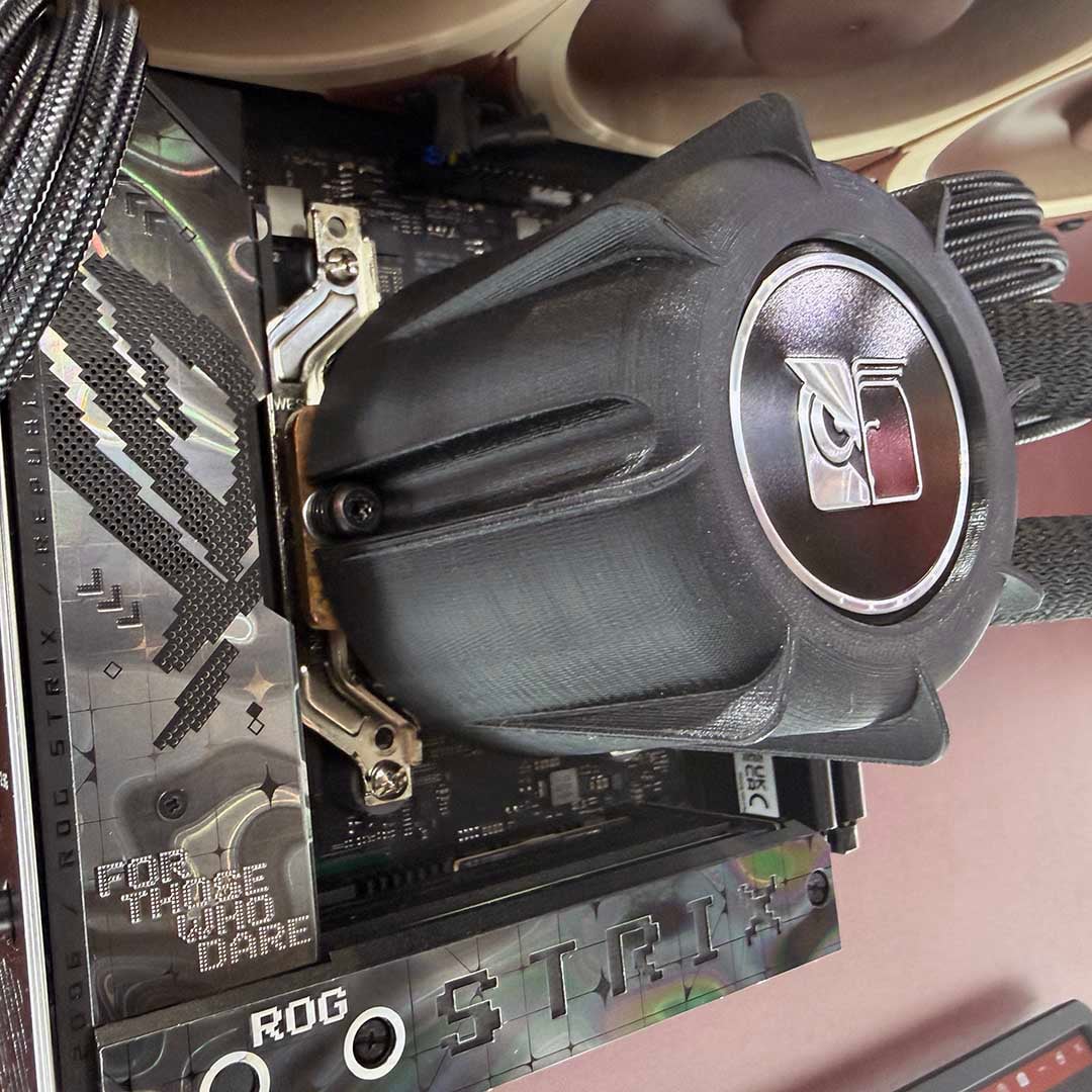 Noctua thermosiphon prototype with a large cap on the evaporator