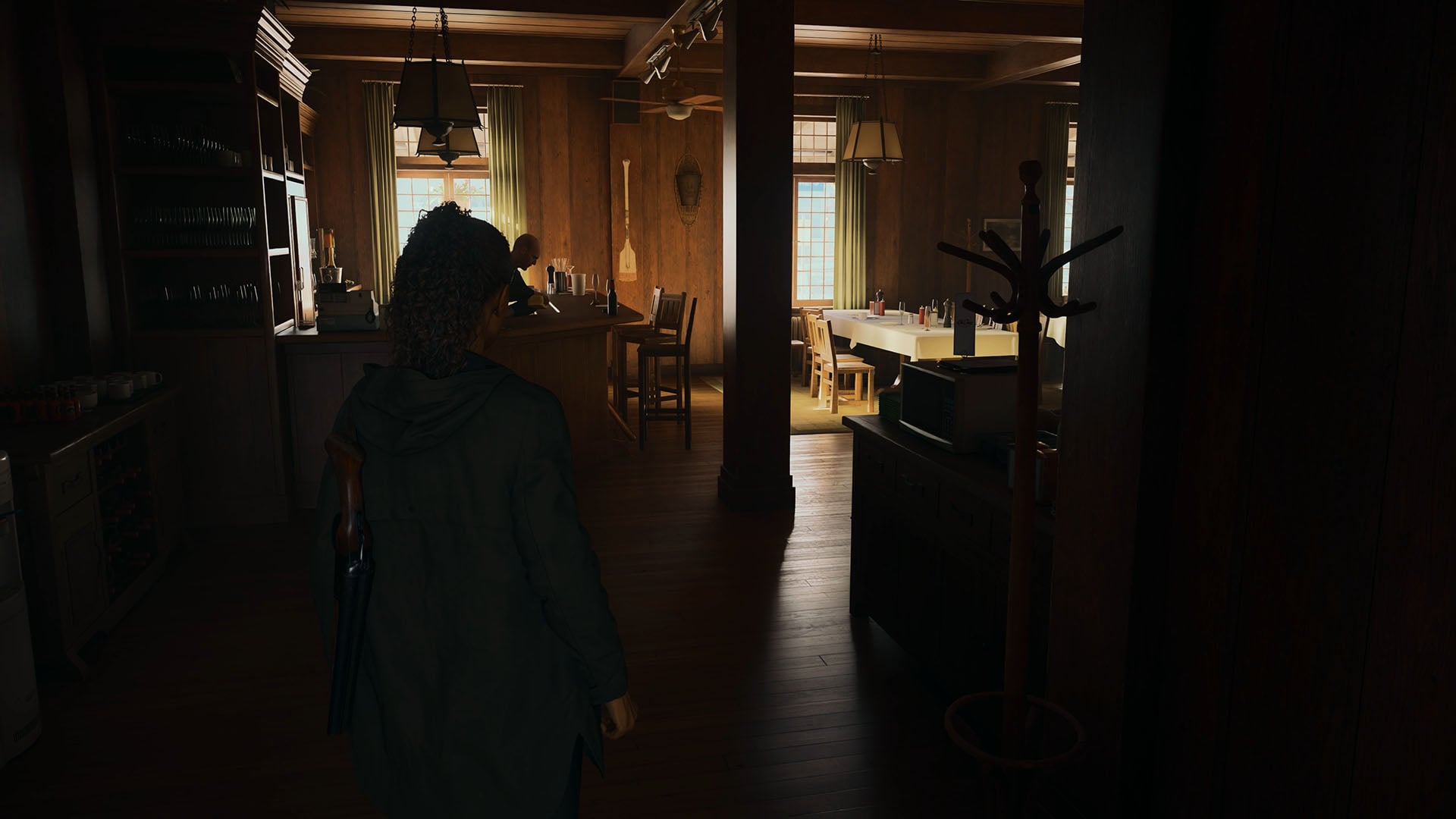 A screenshot from Alan Wake, running DLSS 4.5 Reconstruction.