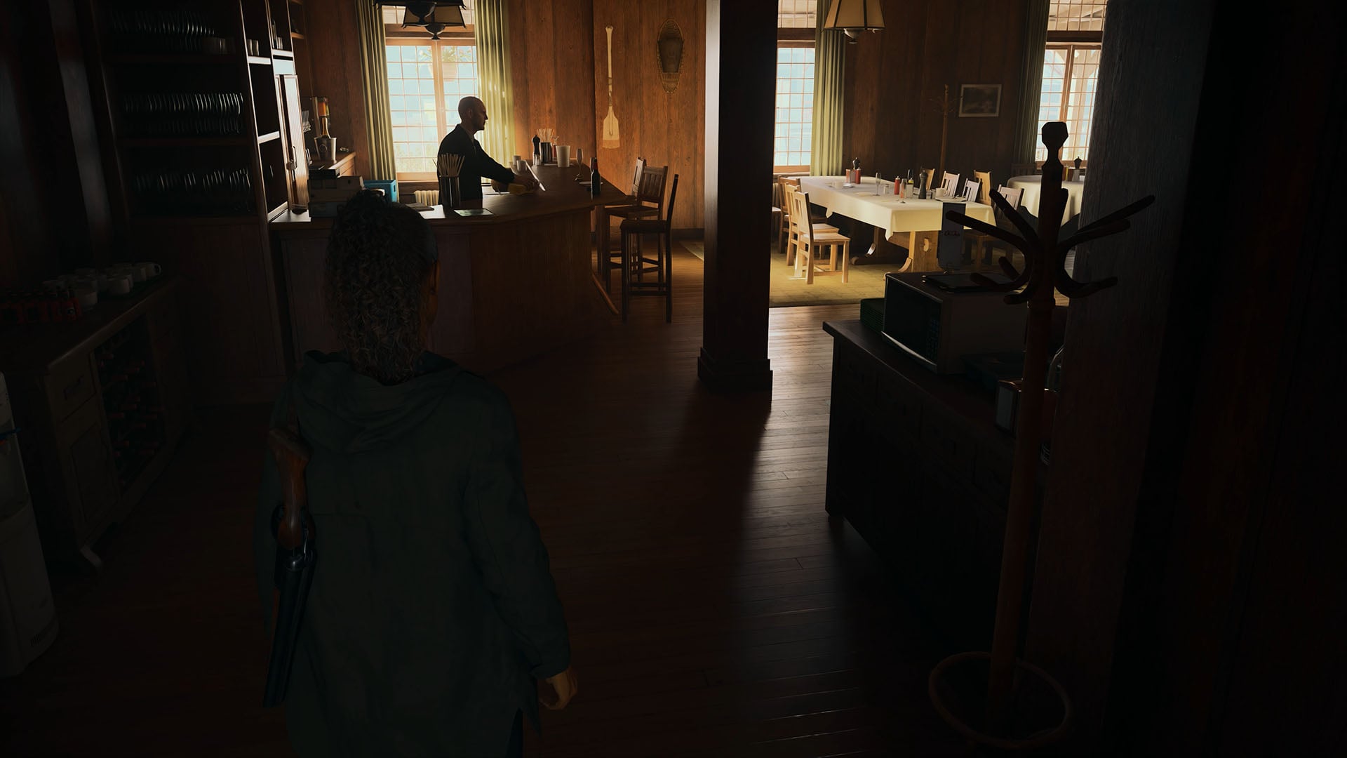 A screenshot from Alan Wake, running DLSS 3.5 Reconstruction.