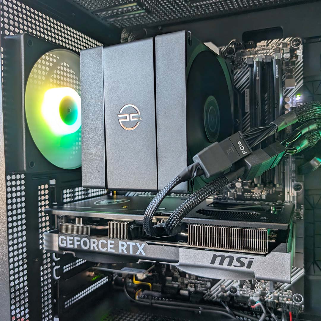 A close-up of the PCSpecialist Apex Ultra's internals.