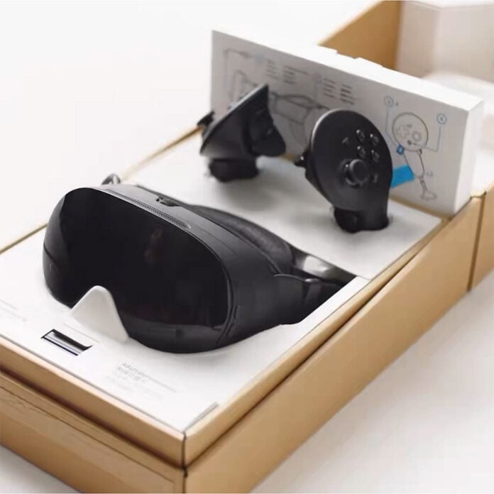A Steam Frame, sitting in its retail packaging.
