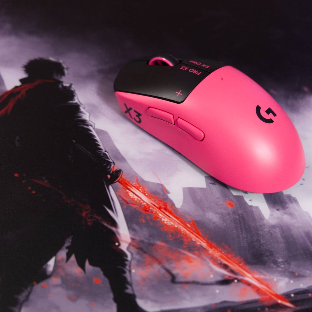 Logitech G Pro X3 Superstrike on Tekkusai Apex glass mousepad