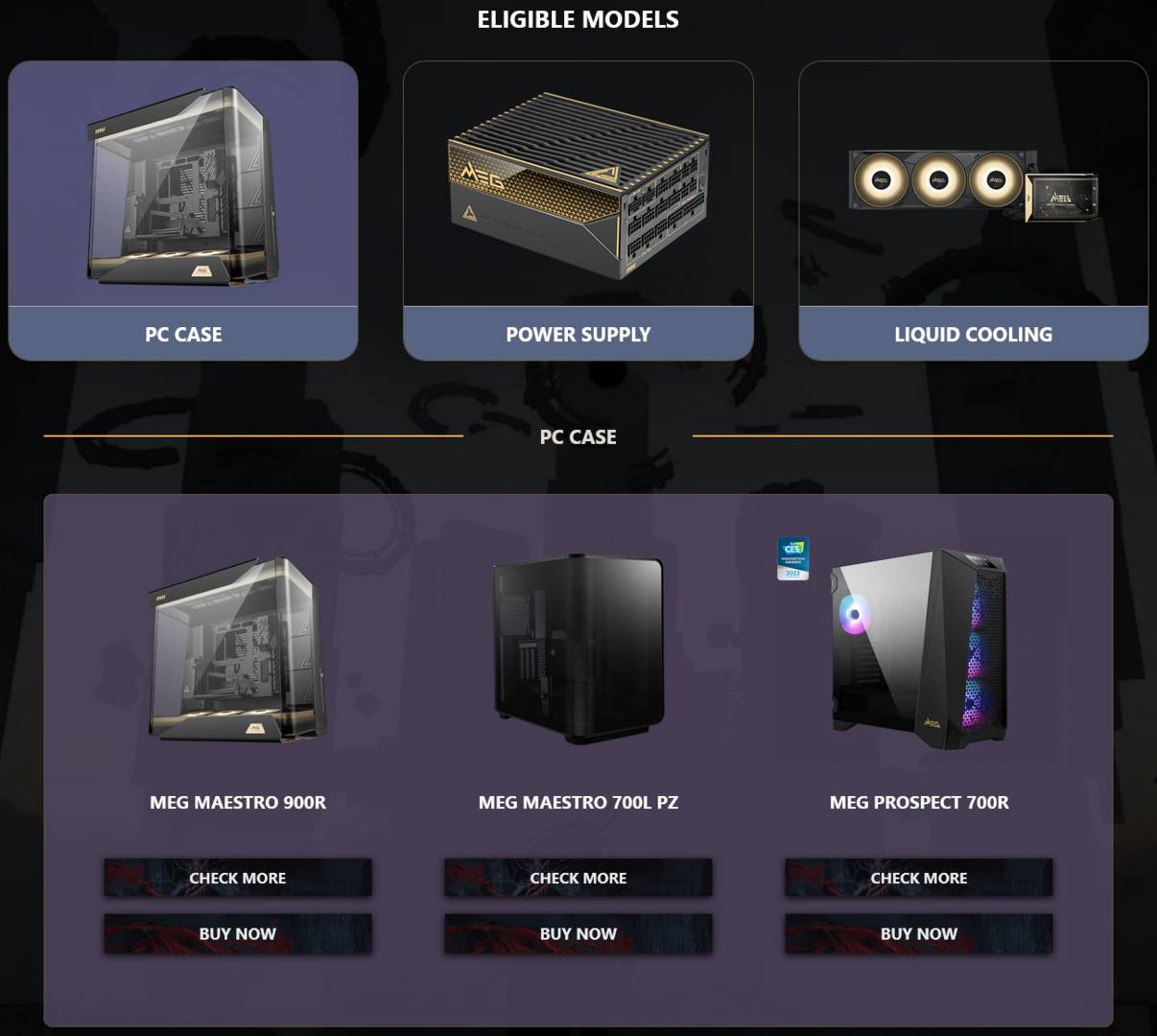 MSI Nivalis Nights bundle eligible parts.