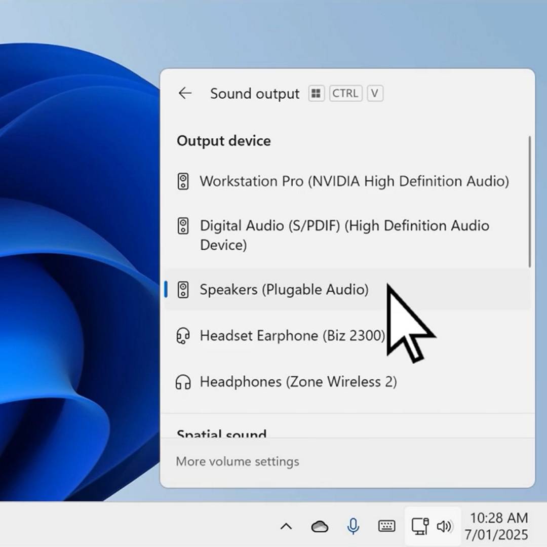 Windows 11 sound settings.