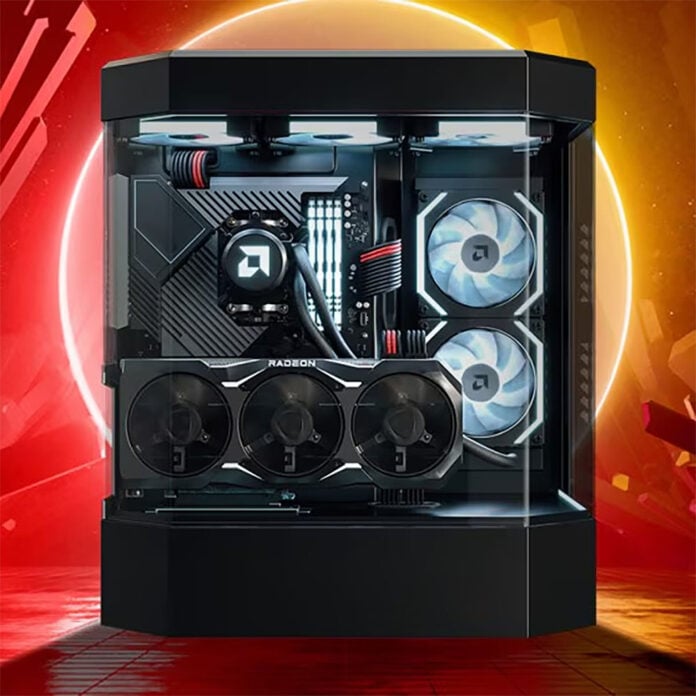 A PC outfitting with an AMD CPU and GPU.