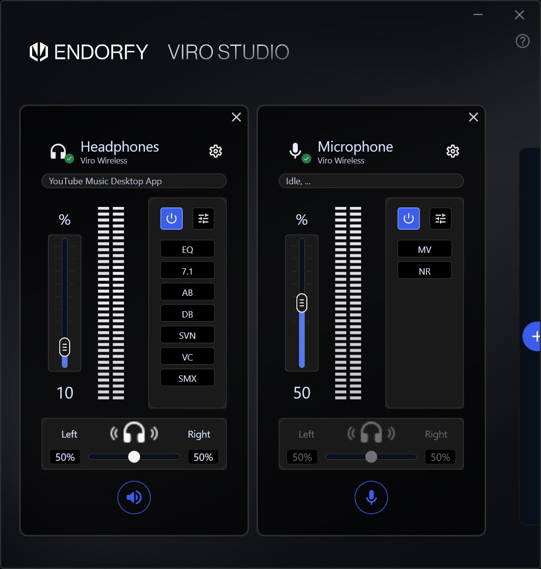 A screenshot of Endorfy Viro Studio.