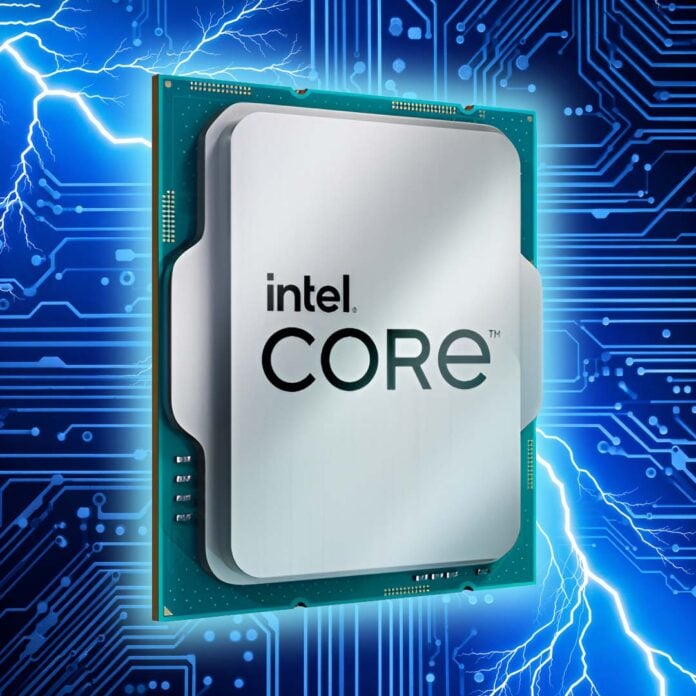 Intel Core CPU with lightning effect