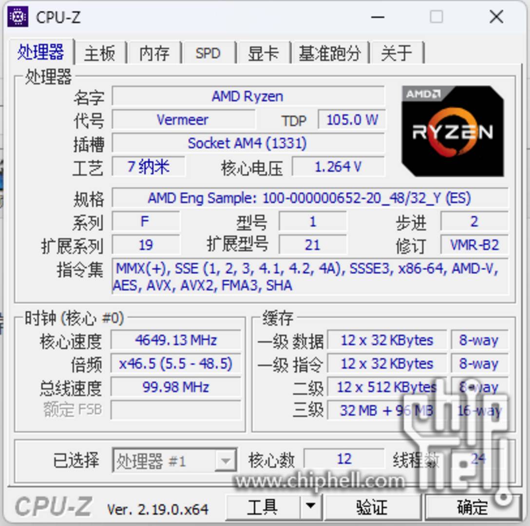 AMD Ryzen 5900X3D - CPU-Z.