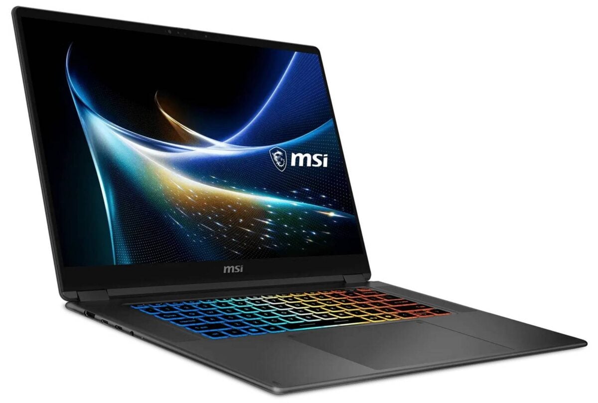 MSI Prestige N16 Flip AI+ laptop mode.