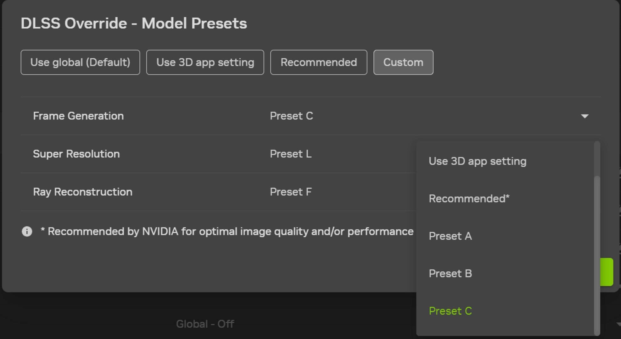 Nvidia DLSS FG Preset C.