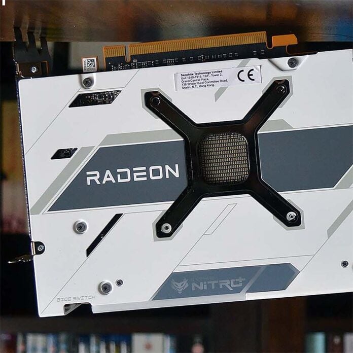 A Radeon RX 6950 XT backplate.