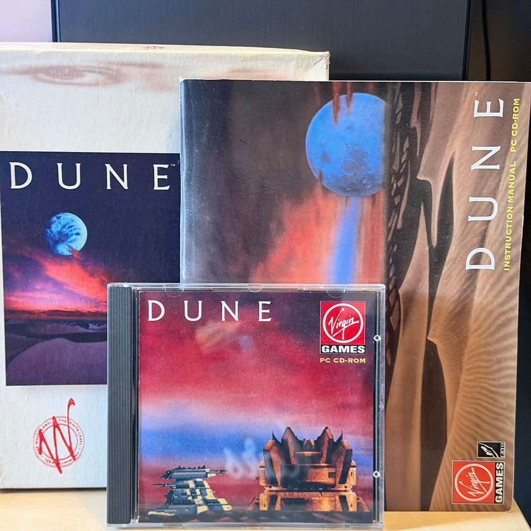 Dune Virgin Interactive White Label box with manual and CD case