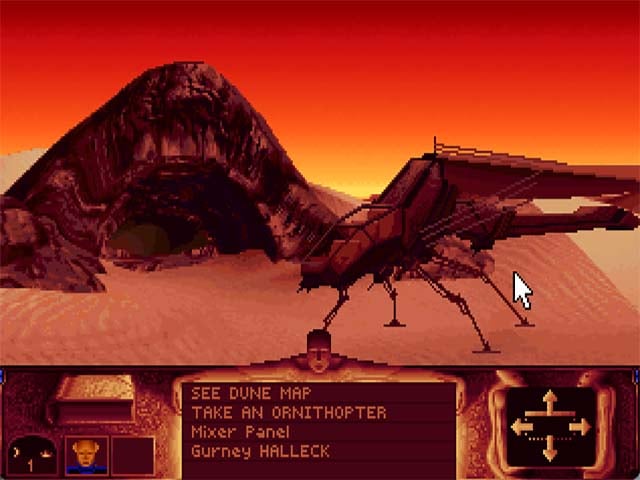 Dune - ornithopter at sunset