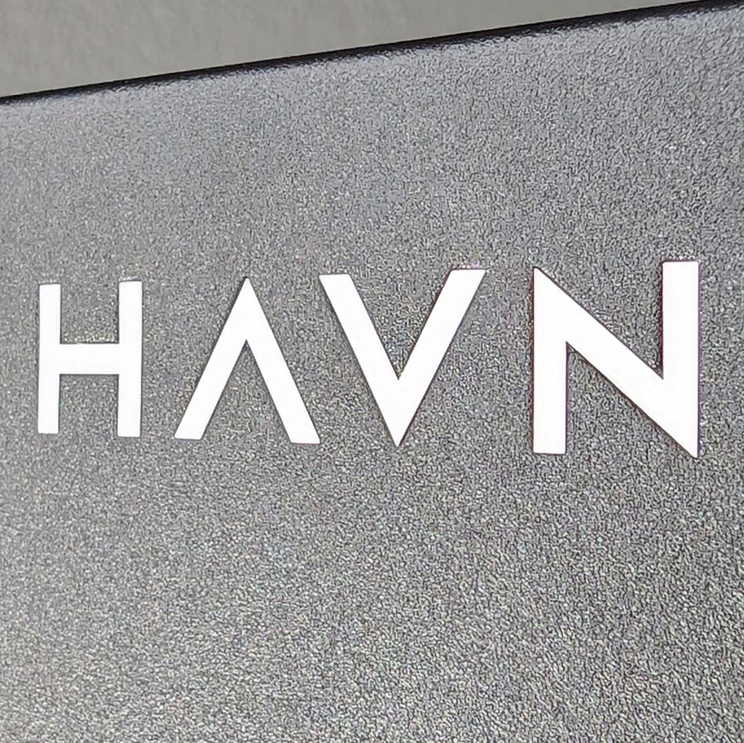 A close up of the HAVN logo on the HS 360 VGPU.