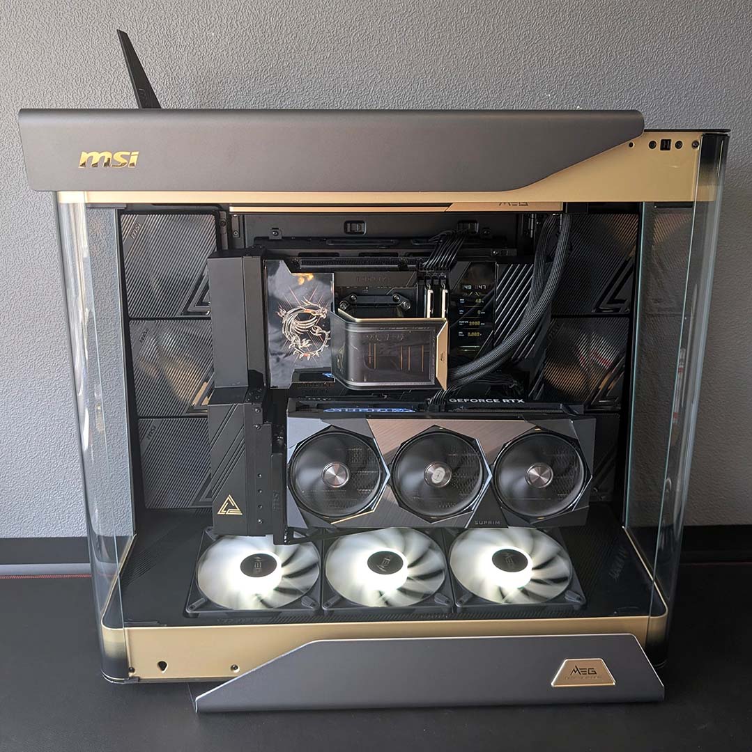 A top-down view of the MSI MEG Maestro 900R.