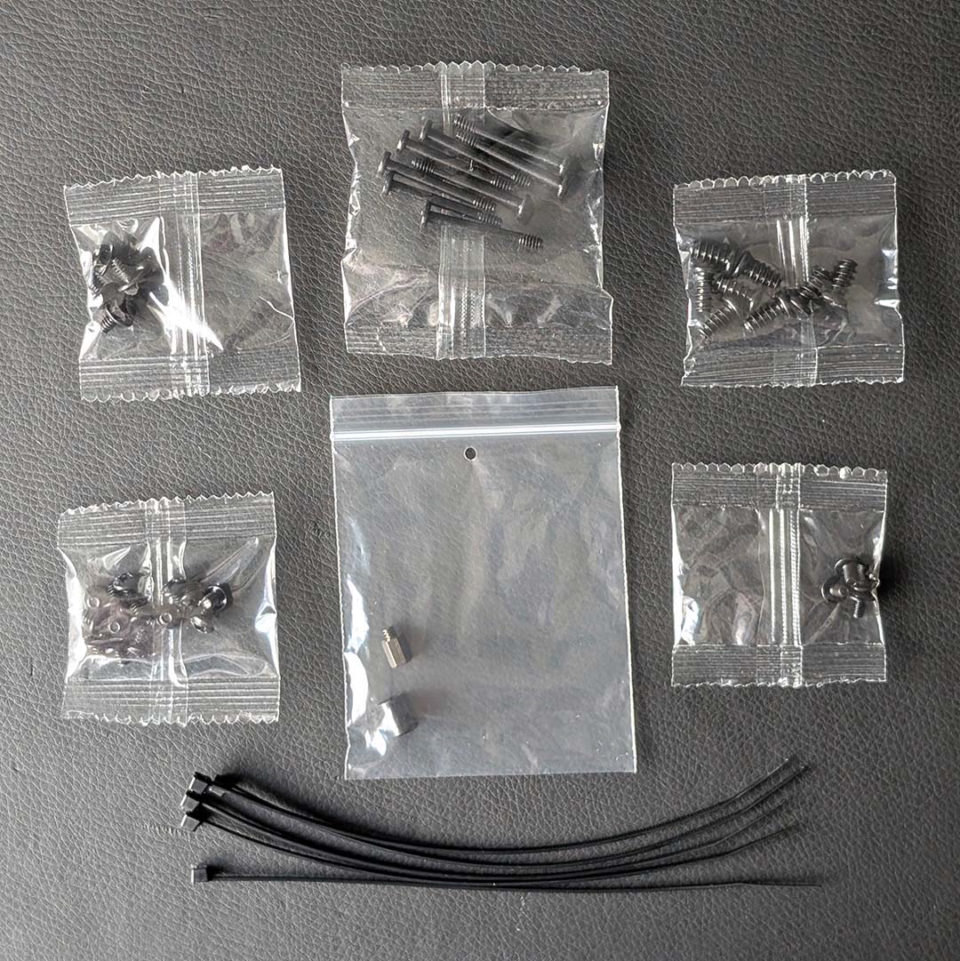 The complete accessories kit that comes with the NZXT S5 RGB.