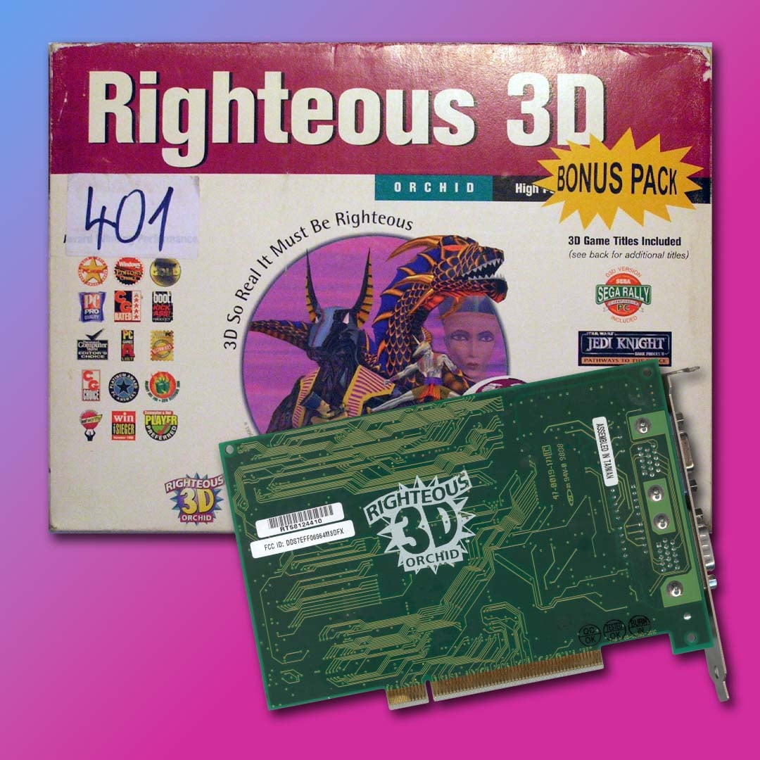 Orchid Righteous 3D box and back of card