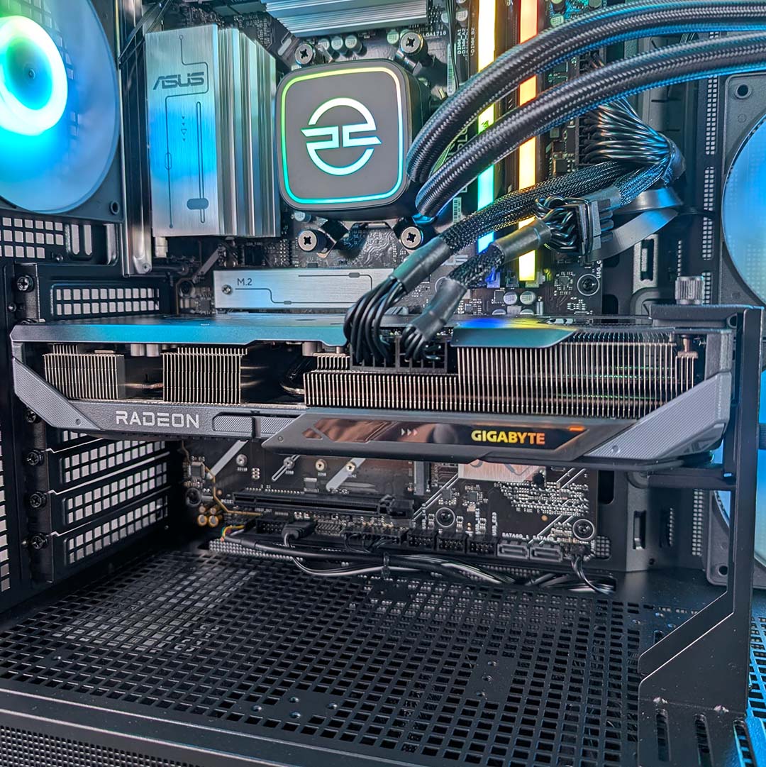 The Radeon RX 9070 GRE inside the PCSpecialist Noble Extreme.