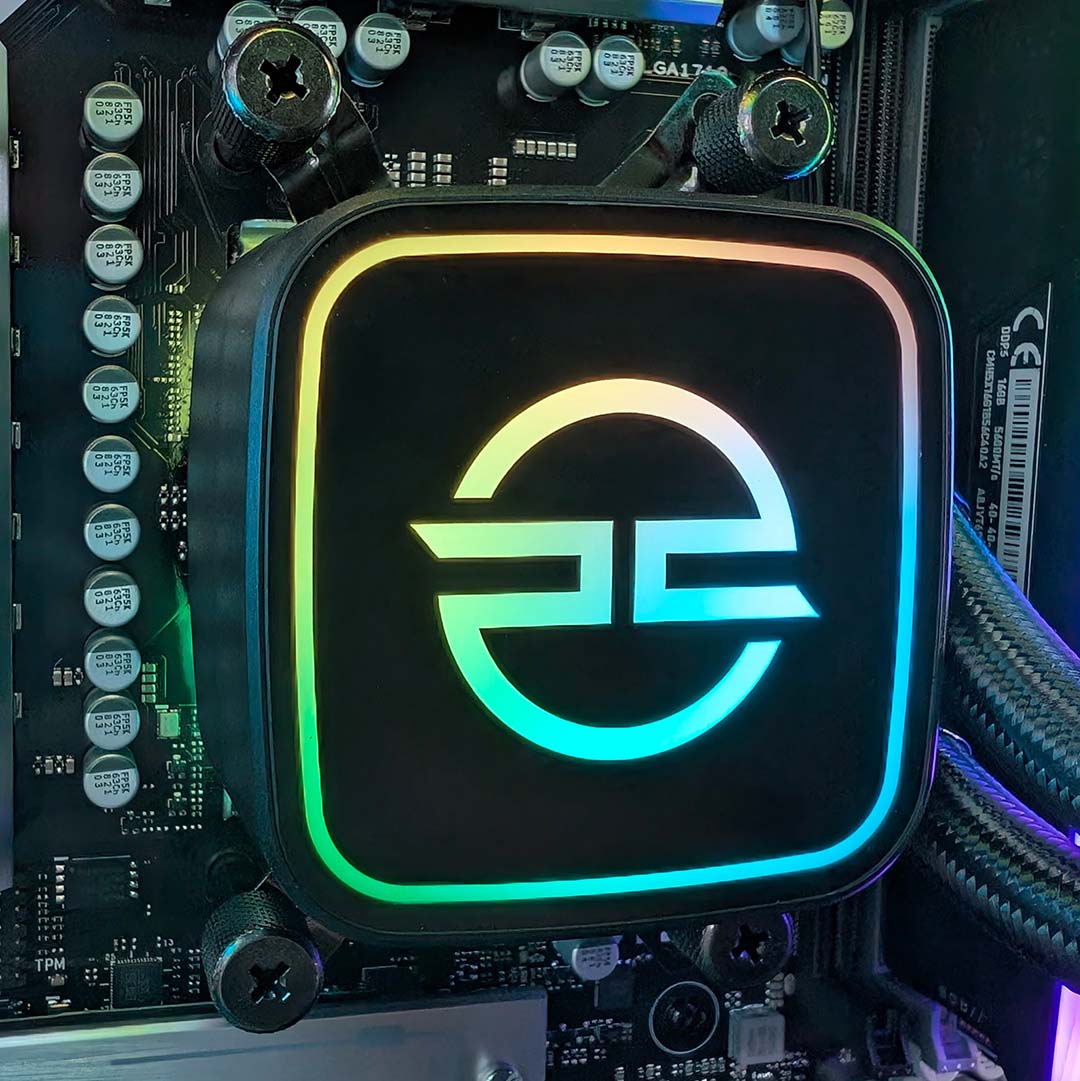 A close-up of the PCSpecialist Noble Extreme's pump.