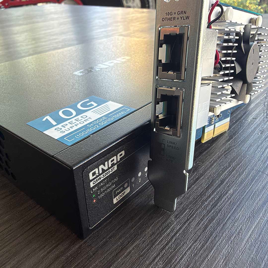 QNAP QSW-3205-5T switch and QXG-10G2T-X710 network card