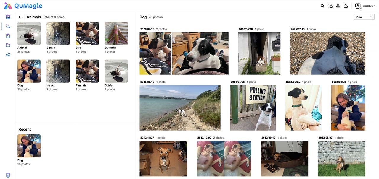 QNAP QuMagie dog search