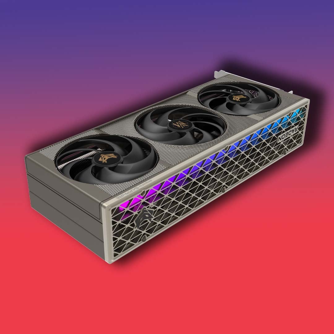 Sapphire Nitro+ AMD Radeon RX 9070 XT Valor Mortis Edition angle.