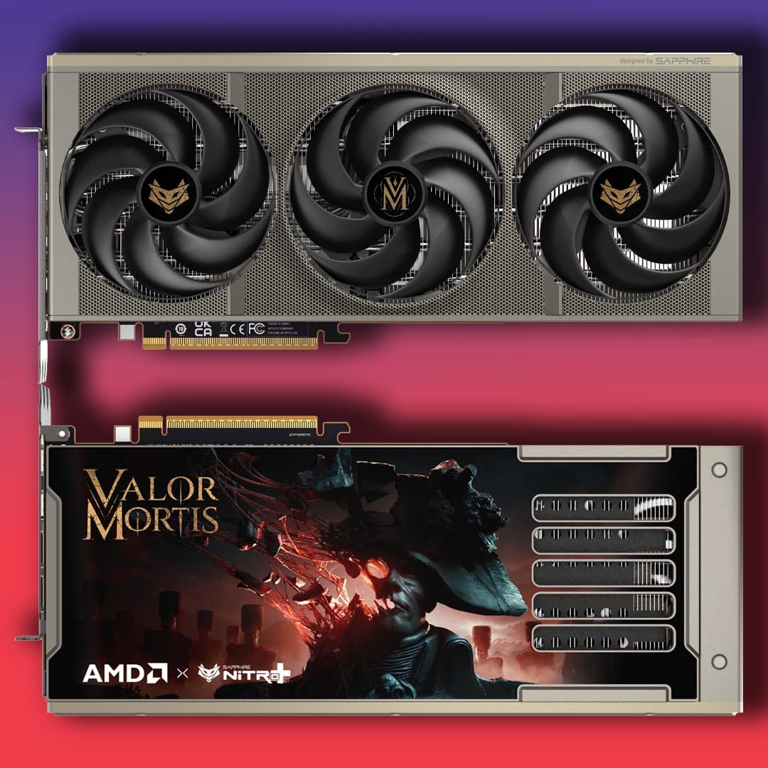 Sapphire Nitro+ AMD Radeon RX 9070 XT Valor Mortis Edition - front and back.